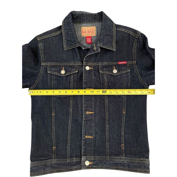 Vintage‎ Guess Jeans Aztec Jean Jacket Dark Wash Size Medium (12/14) Y2K - Picture 6 of 6